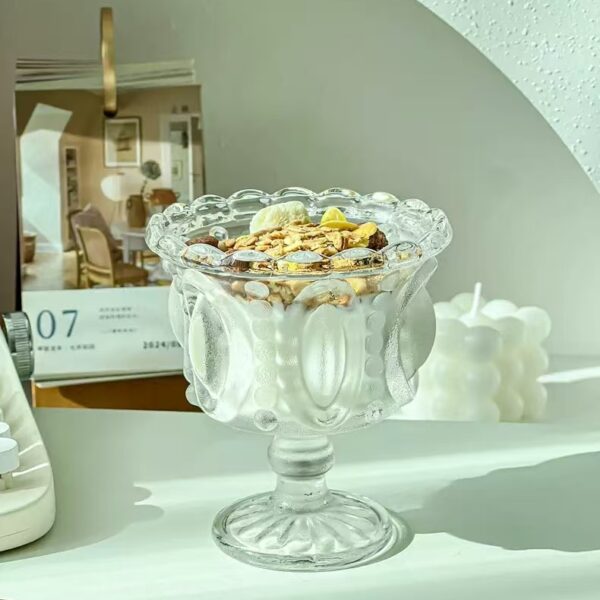 Nordic embossed glass cup