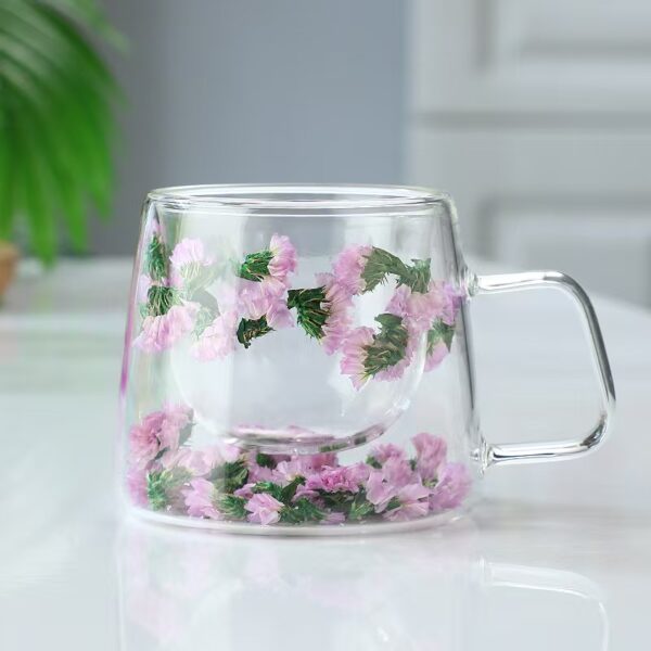 200ml Dried flower double glass cup