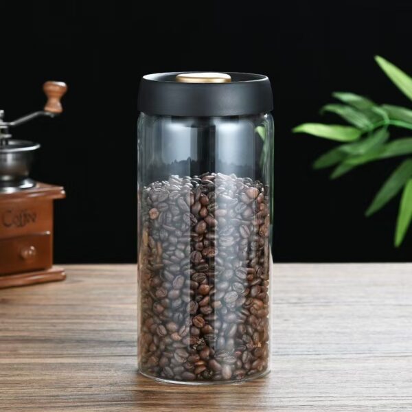 1800ml Vacuum glass storage jar with black cover