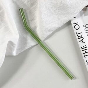 Green bent glass straw