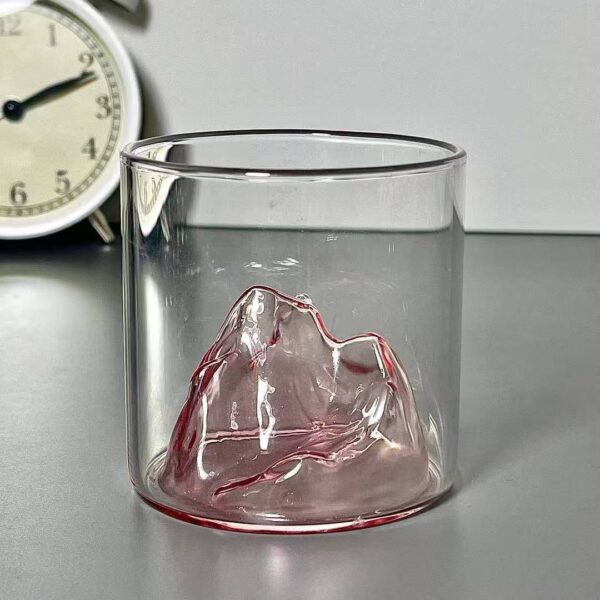 Mountain-shaped glass cup