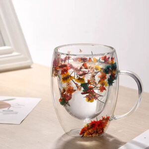 350ml Dried flower double glass cup