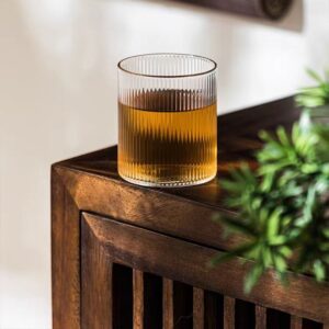Striped design glass cup