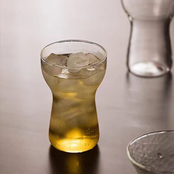 Glass cup with wide mouth