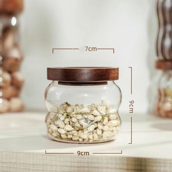 Curved glass storage jar 340ml