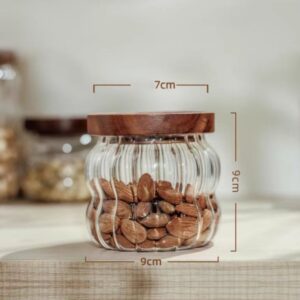 Striped curve glass storage jar