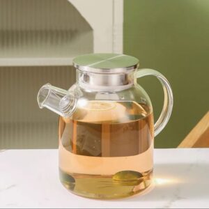 Glass cold water kettle with stainless steel cover