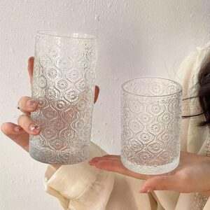 Embossed glass cup