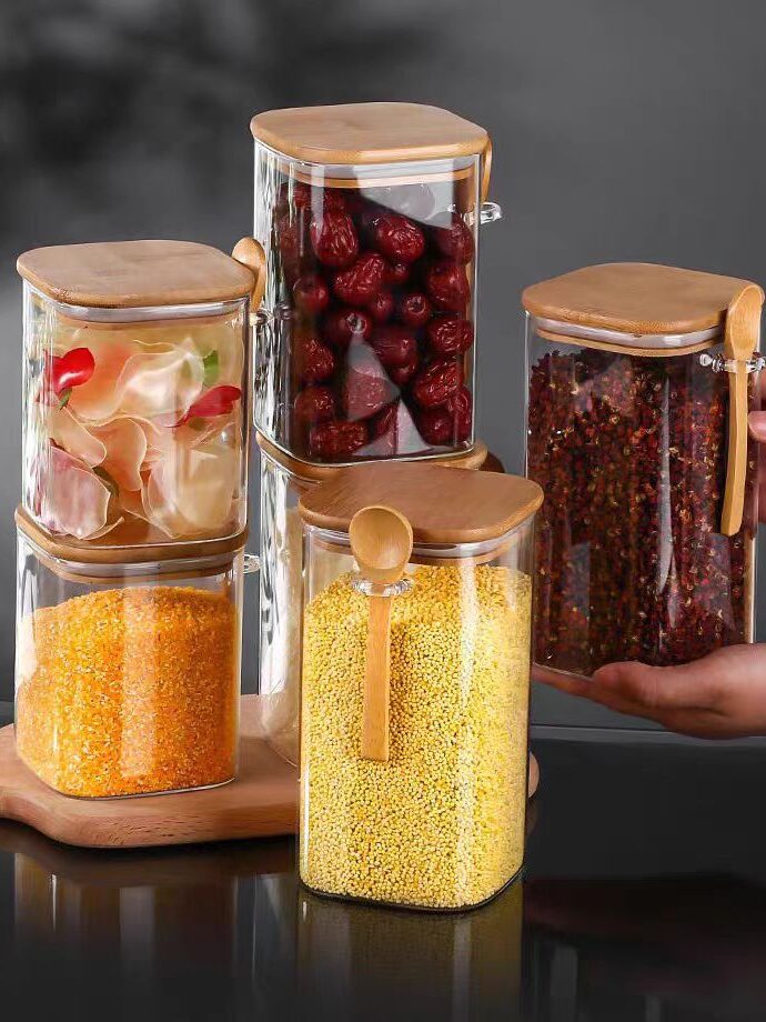 Home Square glass storage jar