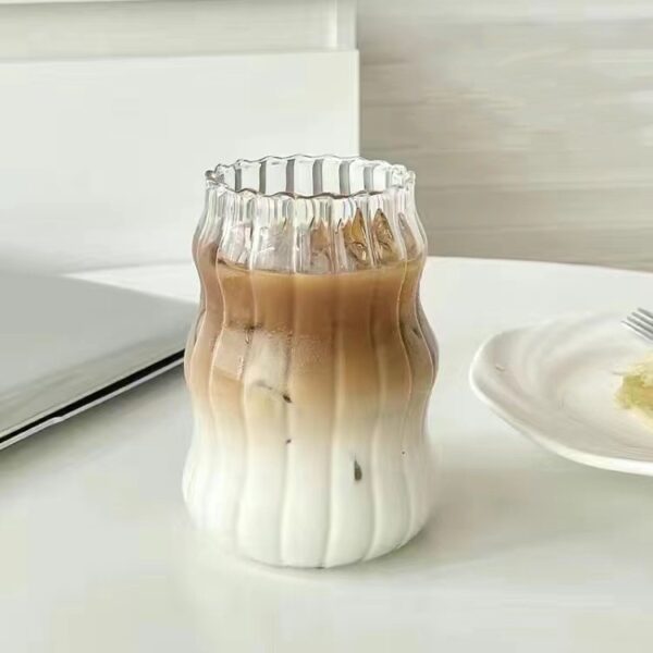 530ml Caterpillar vertical pattern glass cup