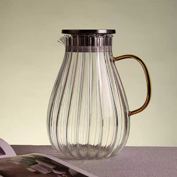 Striped glass cold water kettle