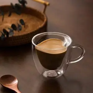 160ml Love shape double glass cup