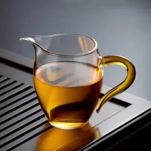 350ml Tea glass cup with yellow handle