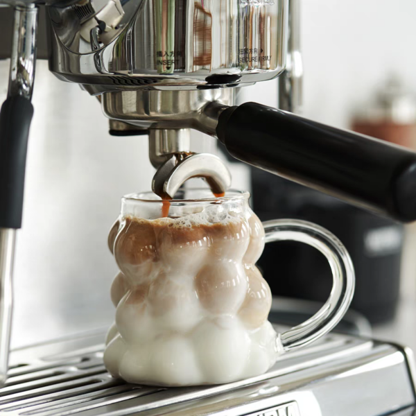 Grape shaped glass cup with handle