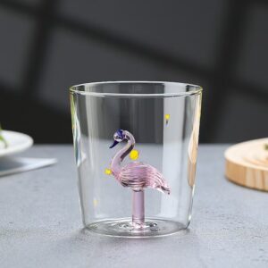 Flamingo glass cup