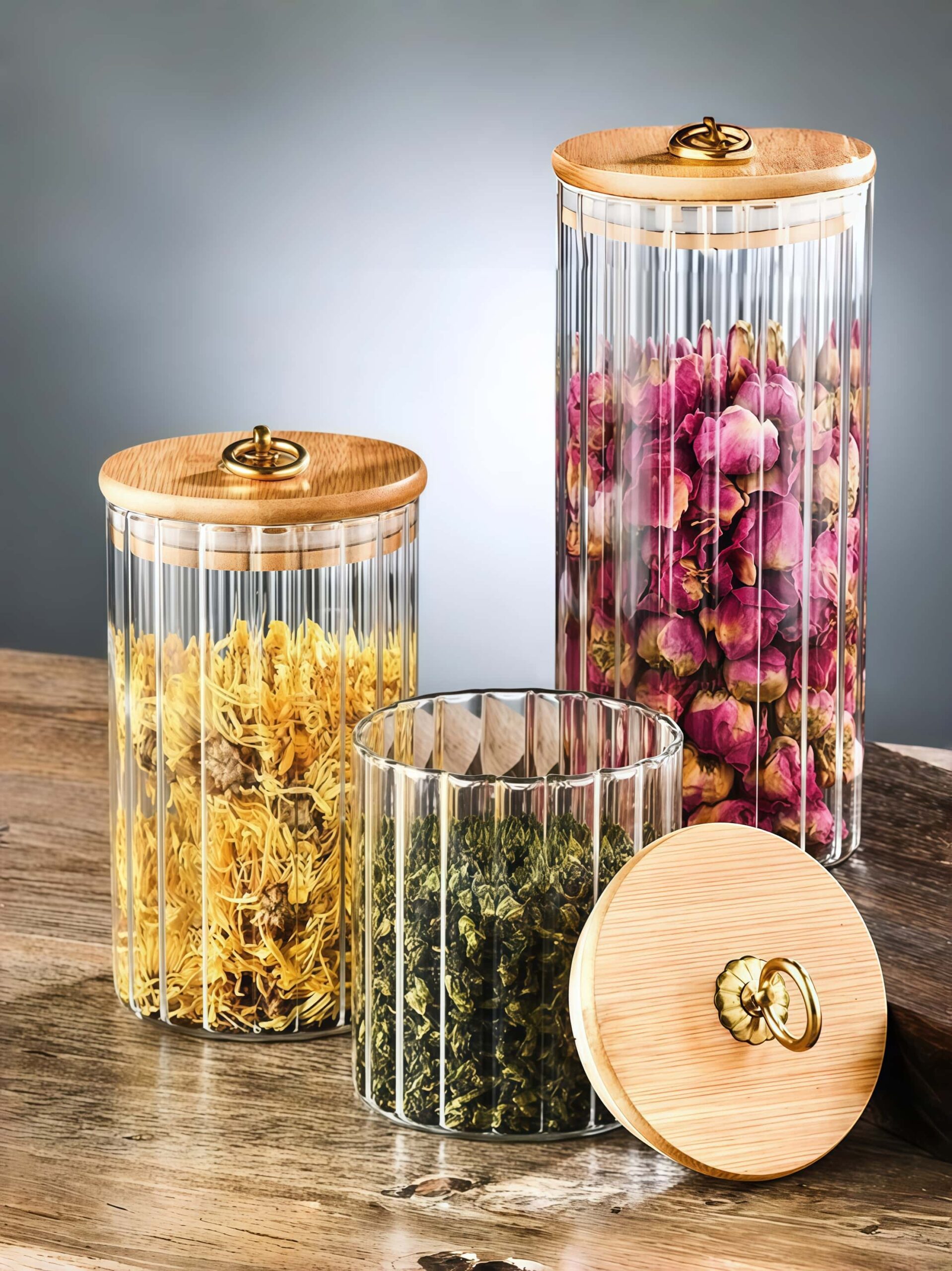 Vertical-striped jar